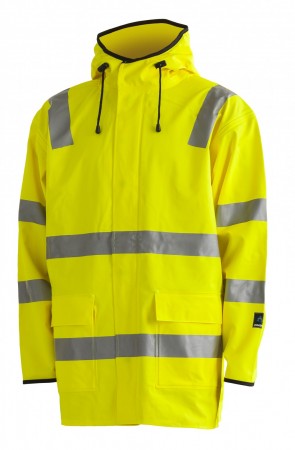 Flammehemmende regnjakke i PU/PVC kl. 3