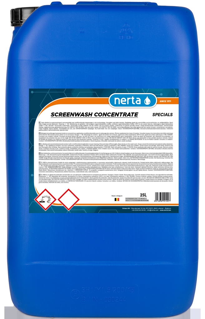 NERTA SCREENWASH CONCENTRATE 200L er en Premium konsentrert flytende anti-frost spylervæske!
-45°C !