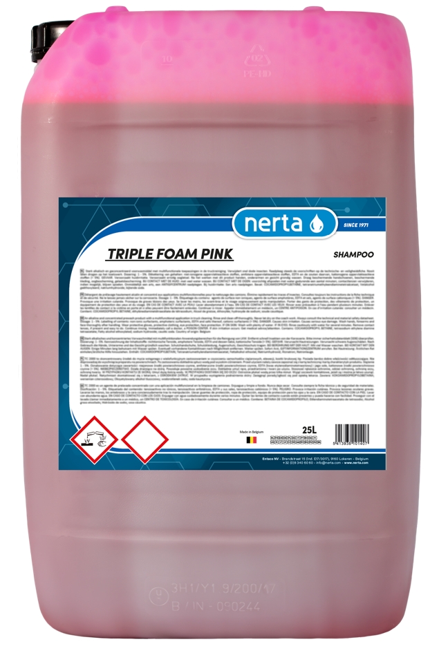 NERTA ACTIVE FOAM PERFUMED er en pH-nøytral, parfymert skummende sjampo til bruk i skumlanser. 
