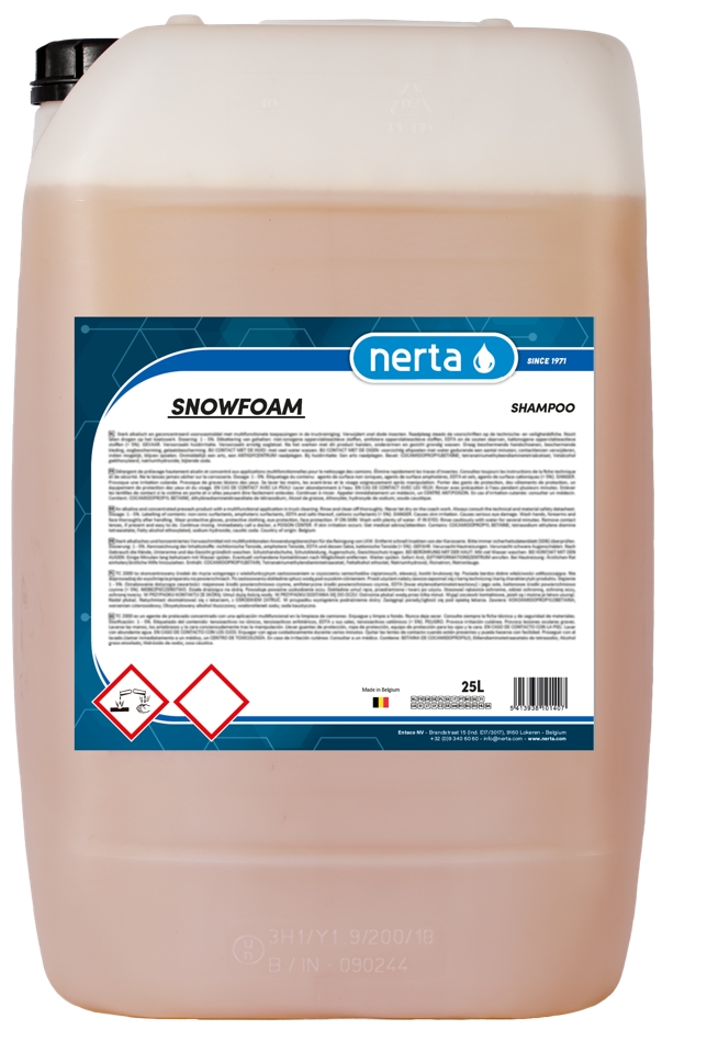 NERTA SNOWFOAM er et konsentrert, nanomolekylært aktivt skum med en GOD parfyme.