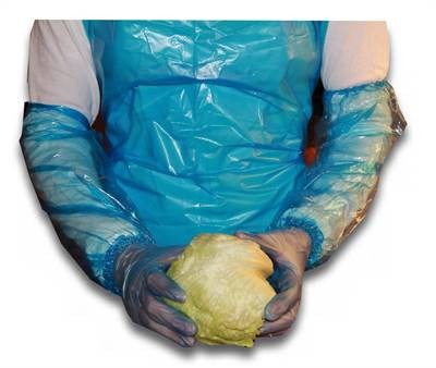 engangsermer med strikk i begge ender. One size leveres i blå og hvit farge. Bla ned for info