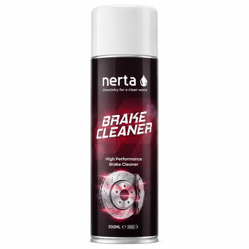 Nerta Brake Cleaner er et profesjonelt, bruksklart rensemiddel for bremser og deler, utviklet for å raskt fjerne fett, olje, støv og bremsestøv fra mekaniske komponenter.